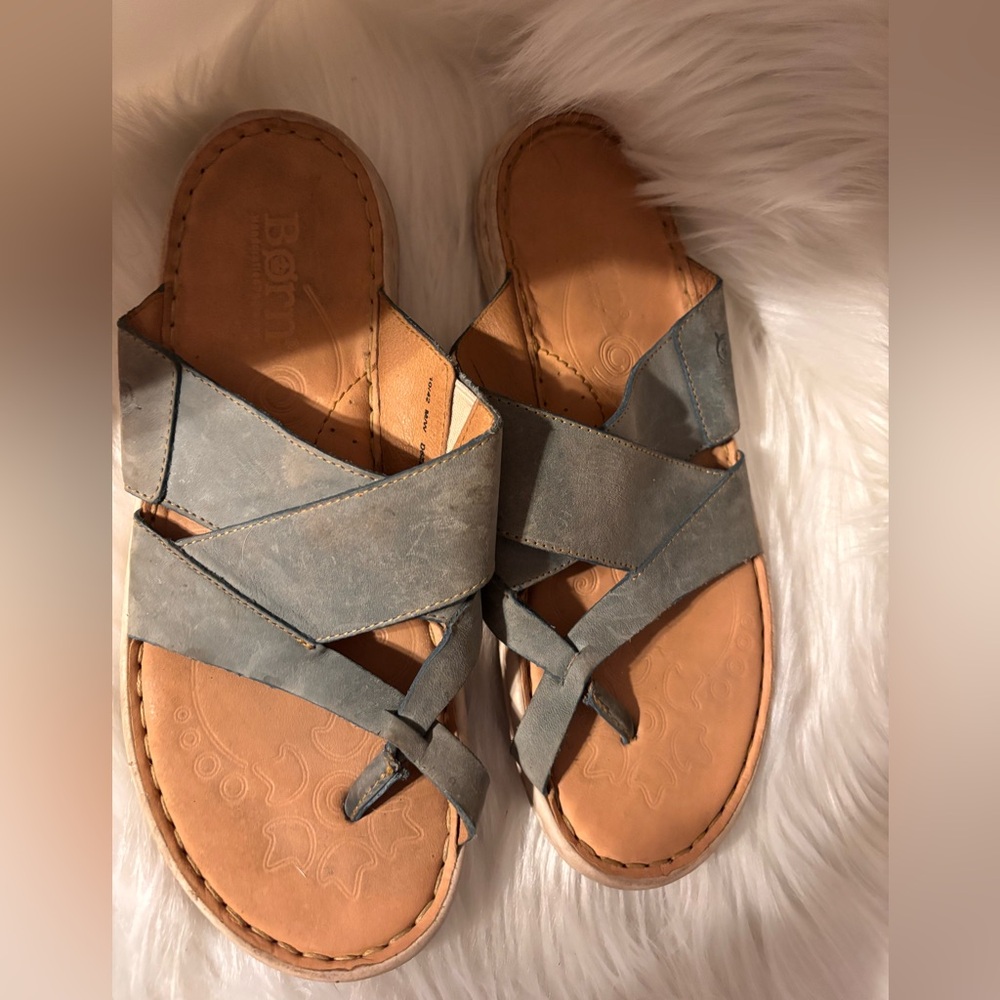 Born Women's Green Leather Sandals